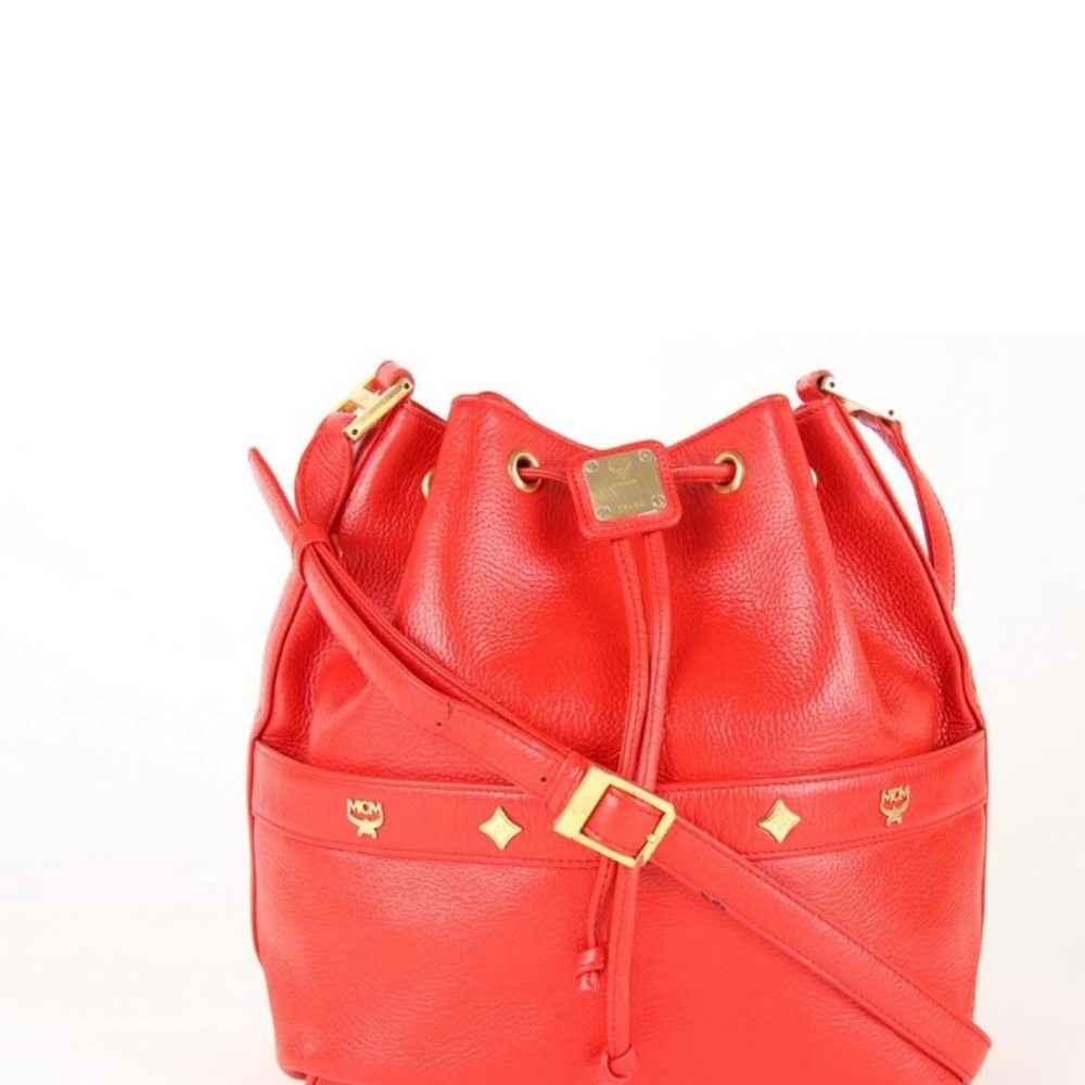 MCM Scarlet Red Crossbody Bag Authentic